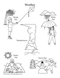 Everything has been classified in themes which are commonly used in primary education. Weather Coloring Page