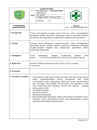 • penyusunan dan pelaksanaan sop didasarkan atas uu no 29 tahun 2004 tentang praktek kedokteran. 7 4 1 Ep 3 Sop Audit Klinis