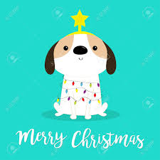 Penny paws conducts weekend mobile clinics we call veterinary. Merry Christmas Dog Fir Tree Shape Garland Lights Bulb String Royalty Free Cliparts Vectors And Stock Illustration Image 133040806