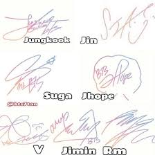 Bts Signatures Most Beautiful Signature Bts Signatures Bts Tattoos Bts Show