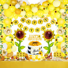 Sunflower cupcakes sunflower party sunflower baby showers sunflower weddings sunflower cake ideas cupcake decoration sunflower birthday parties how to make sunflower snacks für party. Buy Sunflower Birthday Party Decorations Supplies Sunflower Aluminum Foil Balloon Banner Latex Balloons Artificial Sunflower Vine Cake Toppers For Birthday Baby Shower Wedding Decor 105 Pcs Online In Italy B08gprk2j1