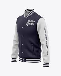 Download Men S Heather Varsity Jacket Mockup Front Half Side View In Apparel Mockups On Yellow Images Object Mockups
