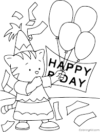 Birthday balloons coloring page birthdays are lacking if there are no balloons of different colors. Cat Holds Birthday Balloons Coloring Page Coloringall