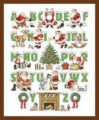 Christmas Alphabet Cross Stitch Pattern Counted Letters