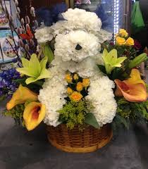 Puppy dog made out of flowers. We Love Dogs We Love Flowers We Love Dogs Made Out Of Flowers Central Square Florist Central Square Florist