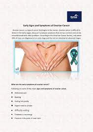 If there are 10 women ?with ovarian cancer in the room only 2 or 3 of them will be alive in five years. Signs And Symptoms Of Ovarian Cancer By Tribomin Ineternational Ltd Issuu