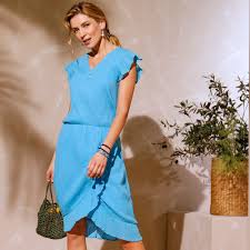 Un choix unique de robe bleu dur femme disponible dans notre magasin. Robe Volantee Blancheporte