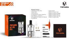 The authentic phevanda a2 rdl rta rebuildable tank vape atomizer is constructed from 316 stainless steel in 23mm diameter, the glass tank tube holds 4.0ml capacity. Authentic Phevanda A2 Rdl Rta Silver 24hours Ganca741 33 69
