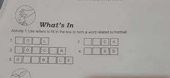 It gets the user to input strings into an array, with a limit of 5. Use Letters To Fill In The Box To Form A Word Related To Football Brainly Ph