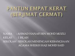 Itulah sebait contoh pantun nasehat lama. Ppt Pantun Empat Kerat Berjimat Cermat Powerpoint Presentation Free Download Id 2377885