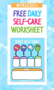Include (or exclude) self posts. Printable Daily Self Care Worksheet Blessing Manifesting