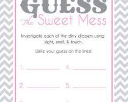 Baby Shower Sign For Guess The Sweet Mess Candy Bar Game Etsy Baby Shower Game Cards Baby Shower Signs Baby Shower