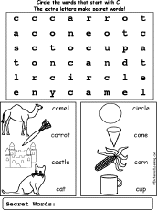 C letter words are given in english.alphabets are necessary . Letter C Alphabet Activities At Enchantedlearning Com