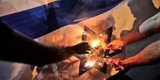 Image result for ‫در یونان پرچم اسرائیل را آتش زدند‬‎