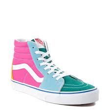 Vans Sk8 Hi Color Block Skate Shoe Multi Green Vans Vans Skate Shoes