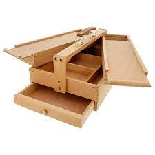 Large Multi Function Wooden Artist Tool Brush Storage Box Art Supplies Storage Wooden Tool Boxes Artist Supplies Storage