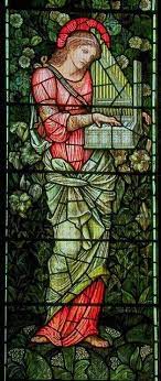 St Cecilia Designed By Edward Burne Jones St Mary S Parish Church Oxted 270 640 Stained Glass Mosaic Art Glass Mosaic Art Stained Glass Angel