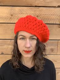 Conductor bib overalls set dk285 free download: Small Red Knitted Beret Handmade Beret Wool Knitte Gem