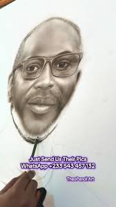 Charles Adu Kweku Sagoe Sr. The father of Liberia's youngster Charles Sagoe  jr from Arsenal made a surprise painting of me me. I am loving and thanks  to Albert Caine the Uncle