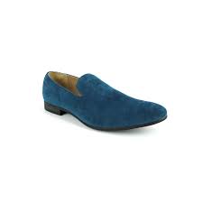 Teal Suede Slip On Loafer Azarman