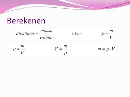 Massadichtheid Berekenen Formule