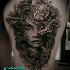 Black And White Mermaid Sleeve Tattoo Mermaid Pisces Tattoo Mermaid Sleeve Tattoos Tattoos Portrait Tattoo