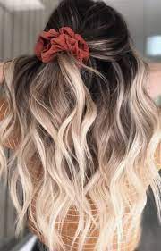 Blonde Balayage Ombre Hair Ideas For Teens How To Wear A Scrunchie Half Ponyta Amanda Meurer Blon Scrunchie Hairstyles Ombre Hair Blonde Half Ponytail
