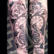 A tattoo designed to represent life can incorporate various living elements such as flowers or roses, while those meant to represent death might incorporate skulls, fire, or the grim reaper. 45 Awesome Half Sleeve Tattoo Designs 2017 Half Sleeve Tattoos Designs Clock Tattoo Sleeve Half Sleeve Tattoo