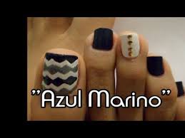 Borde dorado centro azul mate. Chevron Decoracion Otono E Invierno Unas De Los Pies Chevron Toe Nail Art Unas Pies Dar En El Clavo Unas