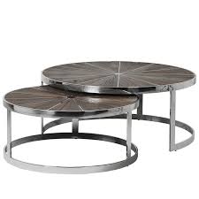 Handcrafted from reclaimed scaffold boards, the hoy coffee table is the perfect centrepiece for your living room. Glasgow Reclaimed Elm Round Nest Of Tables Modish Living