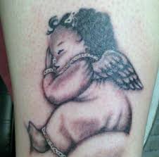 These tattoos are baby angel tattoos with baby's name or birth and cute little baby angel with stars tattoo design. Cool Baby Design Part 3 Tattooimages Biz