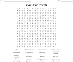 Natural selection is the mechanism proposed by charles darwin in his theory of evolution. Evolution Wordsearch Wordmint