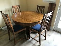 Classically designed, the amish dining table features a square or clipped corner table top with optional extension leaves. Antique 1800 S Quartersawn Oak Mission Style Dining Room Table 4 Chairs Leaf Ebay