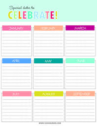 Printable Charts For Special Dates To Celebrate Birthday Calendar Family Birthday Calendar Birthday Reminder