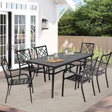 Suncrown 7 Piece Metal Outdoor Dining