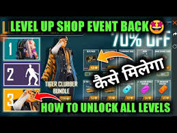 Cara main di level up pass free fire. Level Up Shop Event Is Back Free Fire New Event How To Unlock Levels Elite Pass In Discount Youtube
