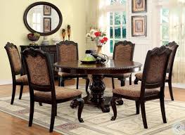 An elegant canvas for master woodwork, pedestal dining tables add an extra something special to your dining room. Bellagio Brown Cherry Round Pedestal Dining Room Set From Furniture Of America Cm3319rt Table Coleman Furniture
