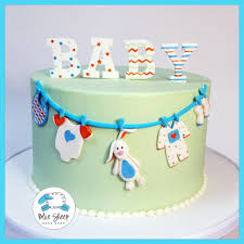 Clothesline Baby Shower Cake Blue Sheep Bake Shop