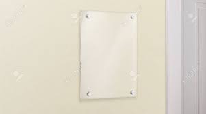 Download Glass Name Plate Bolted To Wall In Office Empty Plexiglass Image Or Photo Frame Template Transparent Display Panel Mockup Hanging Banner Acrylic Holder Near Doorway 3d Realistic Vector Illustration Royalty Free Cliparts