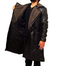 Blade Runner 2049 Officer K Ryan Gosling Trench Coat Real Leather Shearling Coat Ryan Gosling Blade Runner Blade Runner Jacket Coat