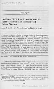 Pdf The Keane Ptsd Scale Extracted From The Mmpi