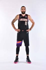 Across the chest of the jersey we see the rocky camelback mountain. Ricky Rubio Models New Los Suns City Edition Uniforms