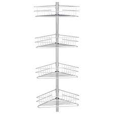 Najer 4 Tier Telescopic Shower Caddy Organiser Non Rust Metal Corner Bathroom Shelves Stor Bathroom Storage Racks Shower Corner Shelf Bathroom Storage Shelves