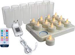 bol com led waxine theelichtjes met afstandsbediening oplaadbaar 58 68 uur warm wit