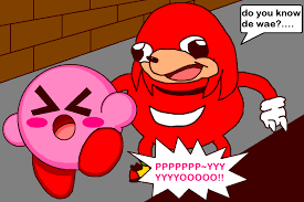 Uganda Knuckles Meet Kirby By Https Cuddlesnam Deviantart Com On Deviantart Kirby Uganda Knuckle