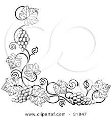 Black And White Flower Vines Clipart Royalty Free Border Illustrations By Geo Images Page 1 Grape Vines Grape Bunch Clip Art