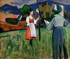 Gabriele münter, breakfast of the birds, 1934; Munter Gabriele Malerin 1877 1962 Mur Wassily Kandinsky Als Kunstdruck Oder Handgemaltes Gemalde