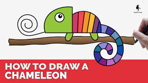 This art lesson is for older kids, but younger artists may enjoy the challenge too. How To Draw A Chameleon Easy Youtube
