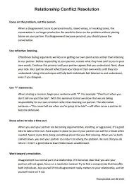 Relationship Conflict Resolution Worksheet Therapist Aid Relationship Conflict Resolution Relationship Conflict Relationship Therapy