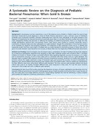 Pdf A Systematic Review On The Diagnosis Of Pediatric Bacterial Pneumonia When Gold Is Bronze